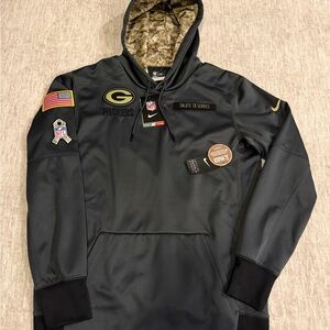 New Nike Green Bay Packers Salute To Service Thermal Fit NFL Sideline Hoodie